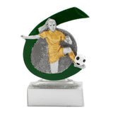 Fodbold statuette Dame, guldtrim