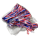 Medaljebånd, Hvid/Rød/Blå, 100 styk per pose