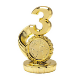 3. plads statuette, guld, 4 sokkeltyper