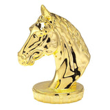 Hestehoved statuette, guld, flere sokkeltyper