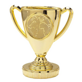 Pokal statuette til emblem, guld, 4 sokkeltyper