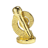 Mikrofon & musik statuette, guld, 4 sokkeltyper