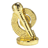 Mikrofon & musik statuette, guld, flere sokkeltyper