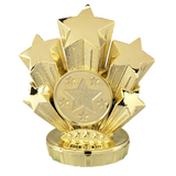 Stjerne statuette, guld, til emblem, 4 sokkeltyper