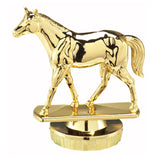 Hest statuette, guld, flere sokkeltyper