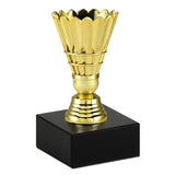 Badminton Fjerbold statuette, guld, flere sokkeltyper