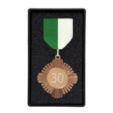 Fortjenstmedalje sæt med Grøn/hvid bånd, inkl. gravering