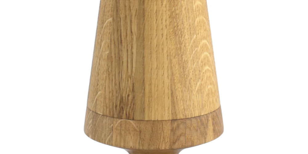 Dansk designet Raflebæger i træ, 6 træ versioner, Lyddæmpet