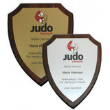 Vandreskjold med faconskåret plade