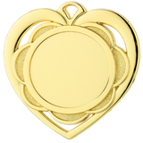 Hjerte guld medalje ø50 mm.