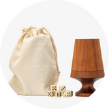 Dansk designet Raflebæger i træ, 6 træ versioner, Lyddæmpet