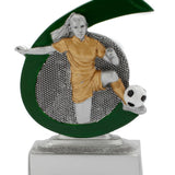 Fodbold statuette Dame, guldtrim