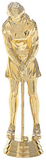 Golf Putter statuette dame, guld, 4 sokkeltyper