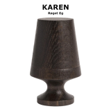 Dansk designet Raflebæger i træ, 6 træ versioner, Lyddæmpet