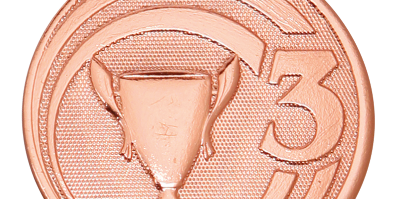 Medalje 1-2-3 præmie, ø45 mm.