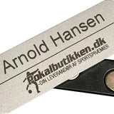 Navneskilt, Børstet sølv, Plast