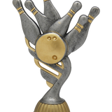 Bowling statuette, antikt look, 4 sokkeltyper
