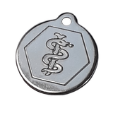 Service hundetegn, også Service dog tag, blankt stål