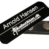Navneskilt, Hvid på sort, Aluminium