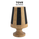 Dansk designet Raflebæger i træ, 6 træ versioner, Lyddæmpet