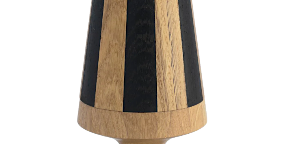 Dansk designet Raflebæger i træ, 6 træ versioner, Lyddæmpet