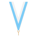 Medaljebånd, Lysblå/Hvid